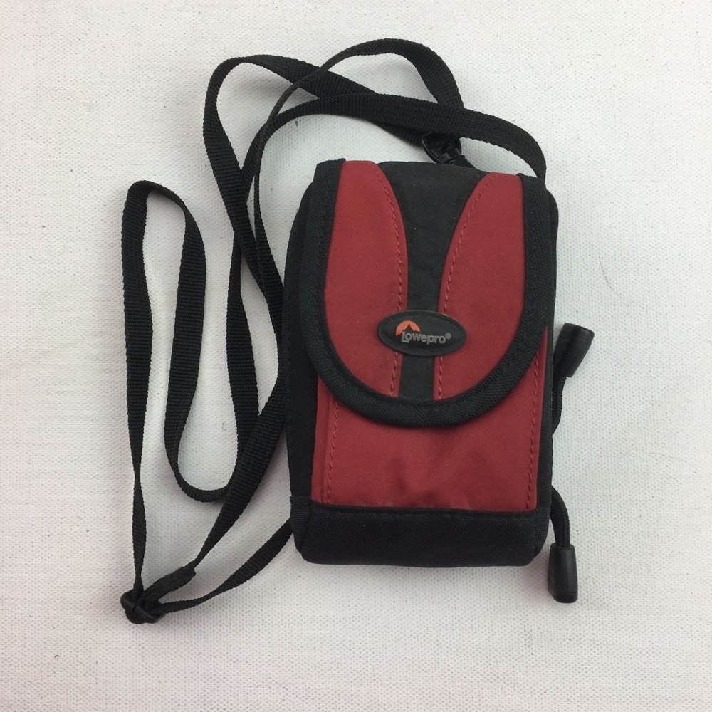 Lowe Pro Red Black Camera Carrying Case Shoulder Neck Strap Belt Loop